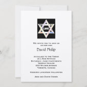 Jewish Values Star Bar Mitzvah Kaart (Voorkant)