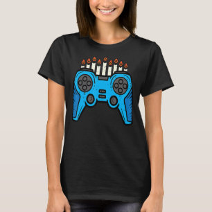 Jewish Video Game Gamer Hanukkah Chanukah Mannen B T-shirt