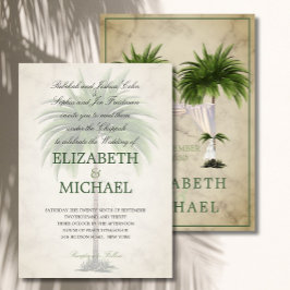 Jewish Wedding Chuppah Elegant Champagne Palm Kaart