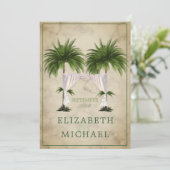 Jewish Wedding Chuppah Elegant Champagne Palm Kaart (Staand voorkant)