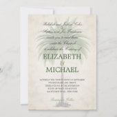 Jewish Wedding Chuppah Elegant Champagne Palm Kaart (Achterkant)