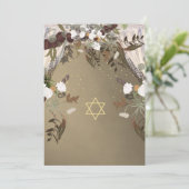 Jewish Wedding Chuppah Elegant Rustic Floral Kaart (Staand voorkant)