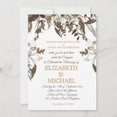 Jewish Wedding Chuppah Elegant Rustic Floral Kaart (Achterkant)