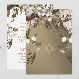 Jewish Wedding Chuppah Elegant Rustic Floral Kaart