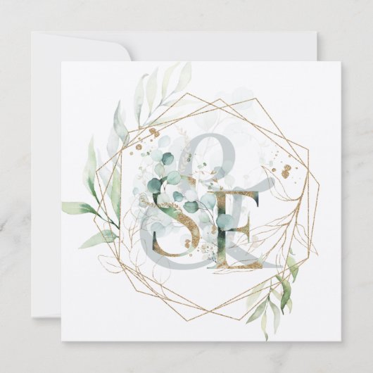 Jewish Wedding Chuppah Eucalyptus Monogram (Voorkant)