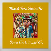 Jewish Wedding Mazel Tov & Simin Tov Poster (Voorkant)