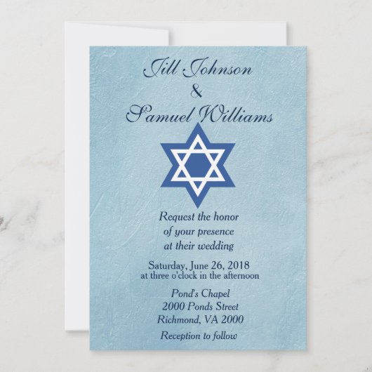 Jewish Wedding Star van David Kaart (Voorkant)