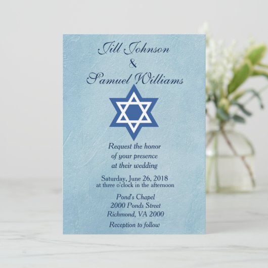 Jewish Wedding Star van David Kaart (Staand voorkant)