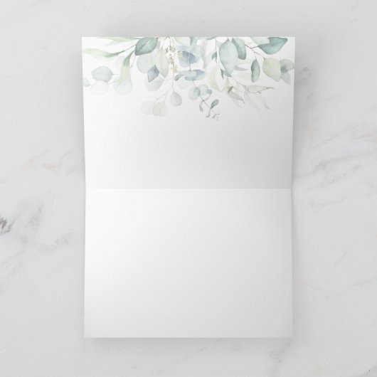 Jewish Wedding Todah Rabah Hebrew Eucalyptus Bedankkaart (Binnen)