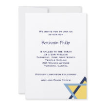 Jewish Yellow Blue Star Uitnodiging