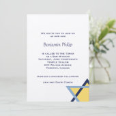 Jewish Yellow Blue Star Uitnodiging (Staand voorkant)