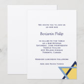 Jewish Yellow Blue Star Uitnodiging (Voorkant / Achterkant)