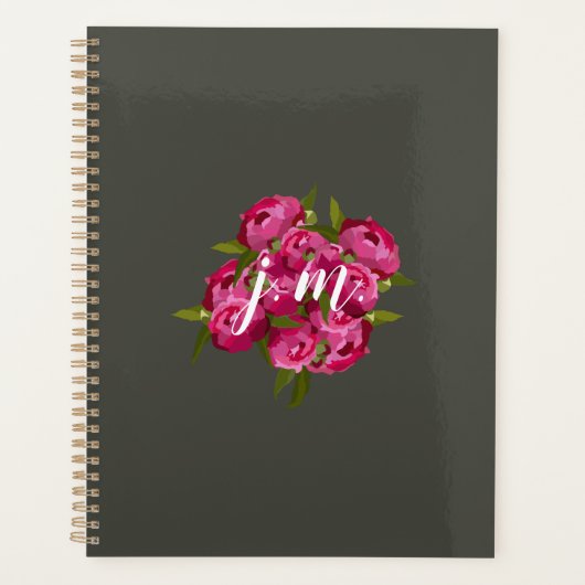 Jewl Tone Peony Personalized Planner (Voorkant)