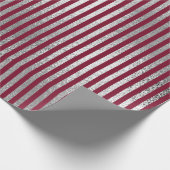 Jewlery Stripes Maroon Burgundy Silver Vip Cadeaupapier (Hoek)