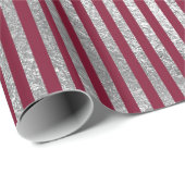 Jewlery Stripes Maroon Burgundy Silver Vip Cadeaupapier (Rol Hoek)