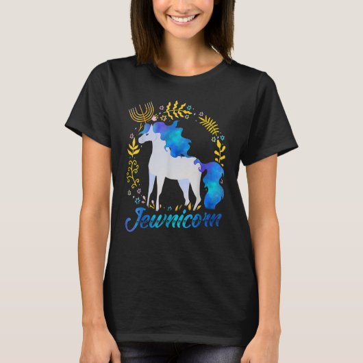 Jewnicorn Jewish Unicorn Chanukah Hanukkah Jew T-shirt (Voorkant)
