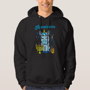 Jewnicorn Joodse Eenhoorn Cute Hanukkah Pyjama Cha Hoodie