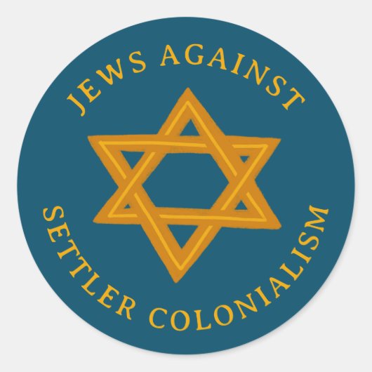 JEWS AGAINST COLONIALISM STAR Political  Ronde Sticker (Voorkant)