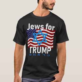 Jews forrump American Flag Star of David Hebrew Su T-shirt