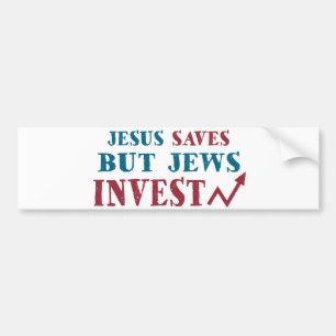 Jews Invest - Joodse financiële humor Bumpersticker