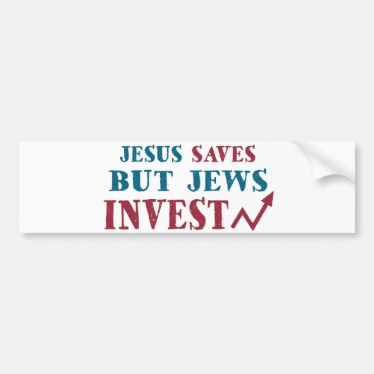 Jews Invest - Joodse financiële humor Bumpersticker (Voorkant)