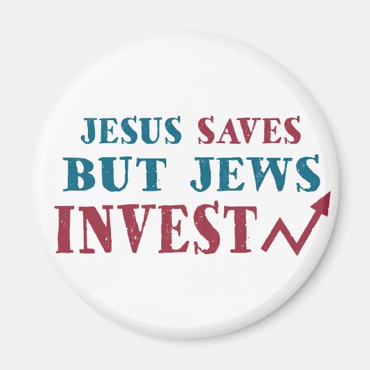 Jews Invest - Joodse financiële humor Magneet (Voorkant)