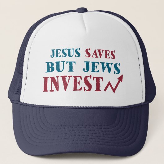 Jews Invest - Joodse financiële humor Trucker Pet (Voorkant)