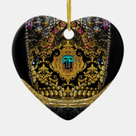 Jeygraneau Elegant Monogram Keramisch Ornament (Voorkant)