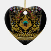 Jeygraneau Elegant Monogram Keramisch Ornament (Achterkant)