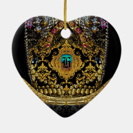 Jeygraneau Elegant Monogram Keramisch Ornament (Achterkant)