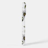 Jezebel vlinders en daisy bloemen op wit iPhone hoesje (Rechterkant)