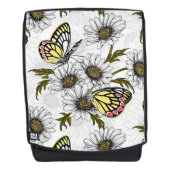 Jezebel vlinders en daisy bloemen op wit rugtassen (Voorkant)