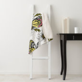 Jezebel vlinders en daisy bloemen op wit sherpa deken (In situ)