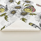 Jezebel vlinders en daisy bloemen op wit sherpa deken (3/4)
