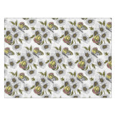 Jezebel vlinders en daisy bloemen op wit tafelkleed (Voorkant (Horizontaal))