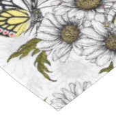 Jezebel vlinders en daisy bloemen op wit tafelkleed (Gekanteld)