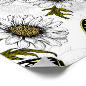 Jezebel vlinders en madeliefjes op wit poster (Hoek)