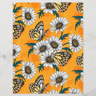 Jezebelvlinders en daisy bloemen