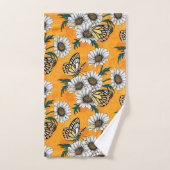 Jezebelvlinders en daisy bloemen bad handdoek (Handdoek)