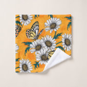 Jezebelvlinders en daisy bloemen bad handdoek (Wasdoekje)