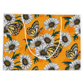 Jezebelvlinders en daisy bloemen groot cadeauzakje (Achterkant)