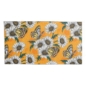 Jezebelvlinders en daisy bloemen kussensloop (Achterkant-Rechts)