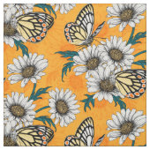 Jezebelvlinders en daisy bloemen stof (Swatch)