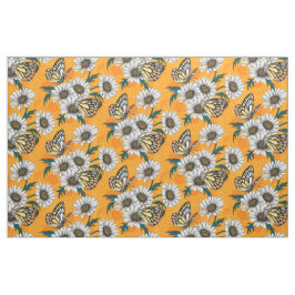 Jezebelvlinders en daisy bloemen stof