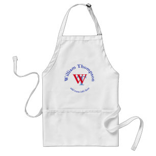 jezelf promoten LOGO Monogram rood/blauw Standaard Schort