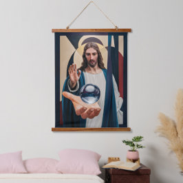 Jezuïeten in neo-kubistische elegantie Modern Abst Hangend Wandkleed