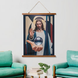 Jezuïeten in neo-kubistische elegantie Modern Abst Hangend Wandkleed