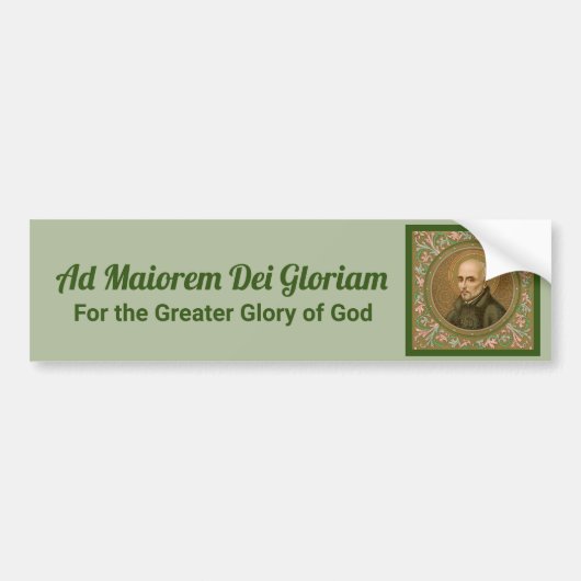 Jezuïetenmotto van Sint Ignatius (BK 50; Latijn/En Bumpersticker (Voorkant)