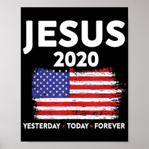 Jezus 2020 Verkiezingsbord Verenigde Staten vlag P Poster