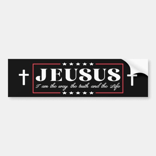 Jezus 2024 Ik ben de weg van de waarheid & het pol Bumpersticker (Voorkant)